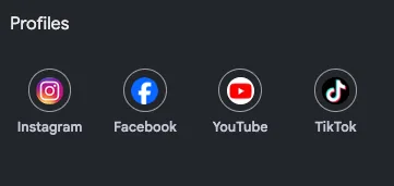Google Search Profiles row for Nike with links to Instagram, Facebook, YouTube, and TikTok.
